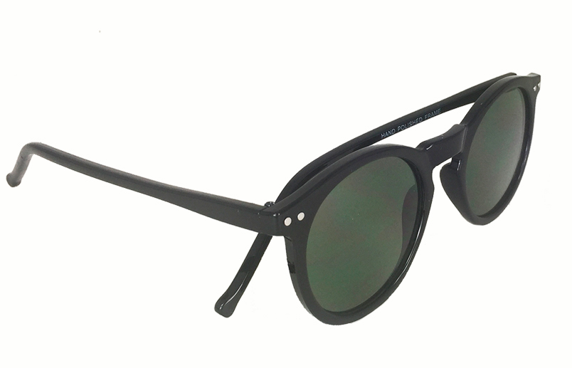 Sort rund modesolbrille i unisex design - sunlooper.be - billede 2