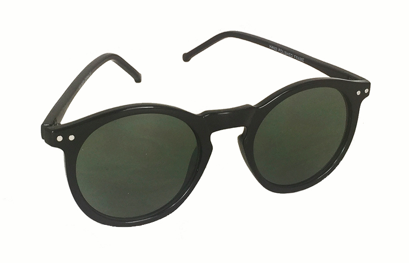 Sort rund modesolbrille i unisex design