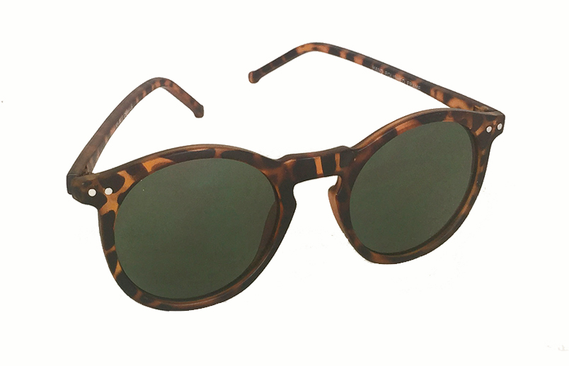 Mat leopardbrun runde solbrille