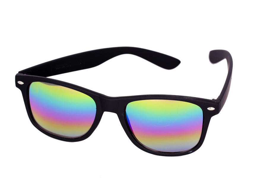 Matte wayfarer zonnebril met gekleurd glas