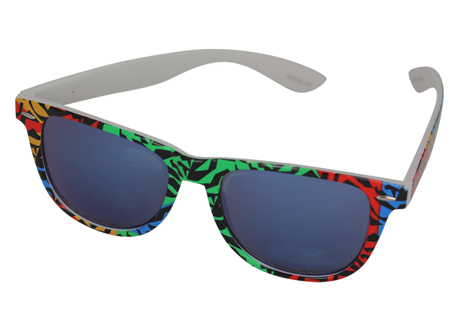 Wayfarer zonnebril met blauw spiegelglas