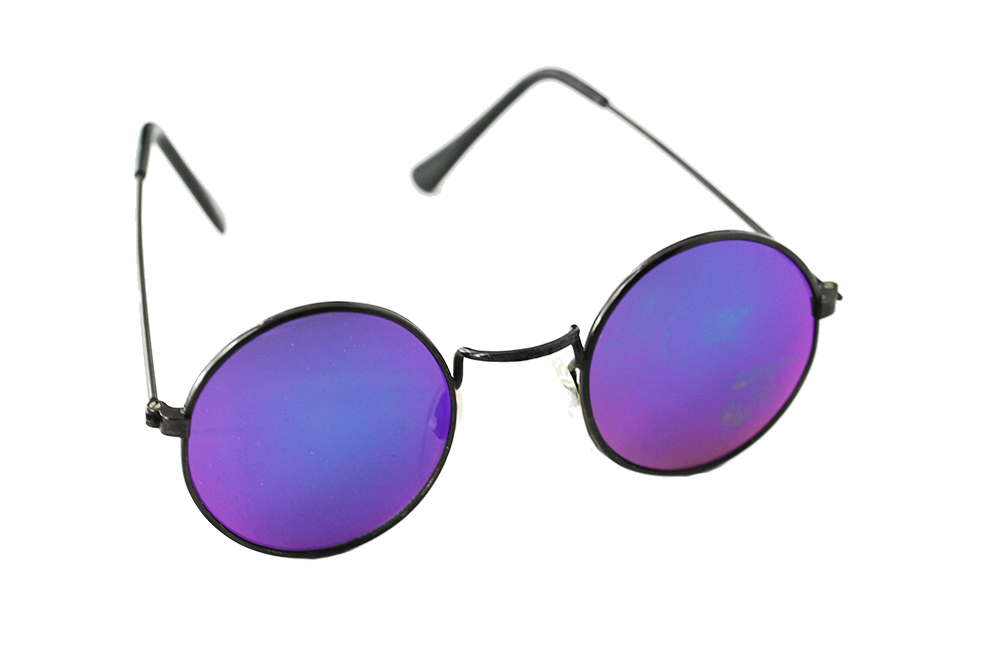 Ronde zonnebril met multicolor glas