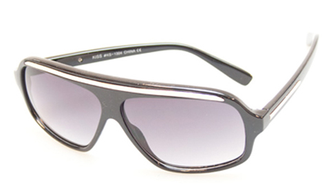 Zwart met gele aviator zonnebril