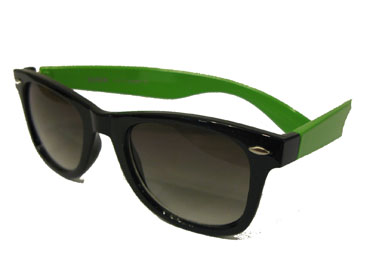 Zwarte wayfarer met neon groen