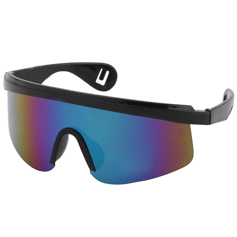 patrouille Oefening Zich afvragen Zwarte Ski zonnebril met multicolor glas