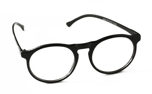 Zwarte moderne ronde bril zonder sterkte