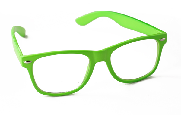 Lichtgroene /neongroene wayfarer bril