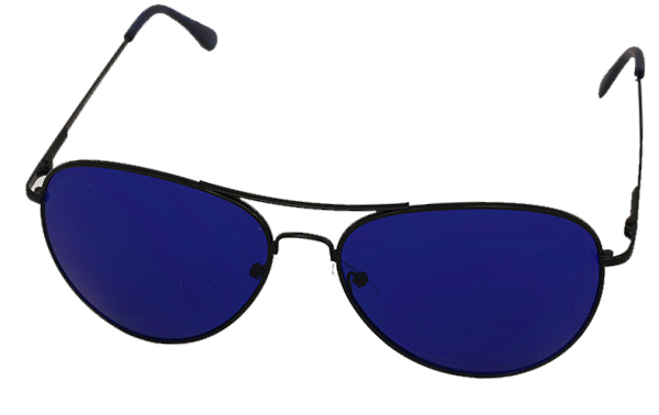Aviator zonnebril met blauw glas