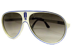 Wit met blauwe miljonair zonnebril - Design nr. 1018