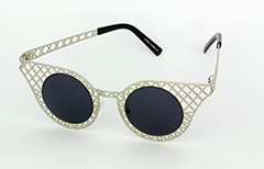 Zilveren glitter cat eye zonnebril - Design nr. 1033