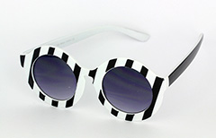 Grote ronde zwart/witte zonnebril - Design nr. 1038