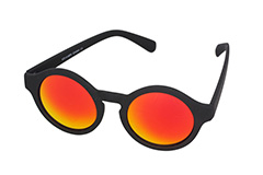 Ronde zwarte zonnebril met spiegelglas - Design nr. 1143