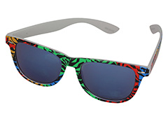 Wayfarer zonnebril met blauw spiegelglas - Design nr. 1149