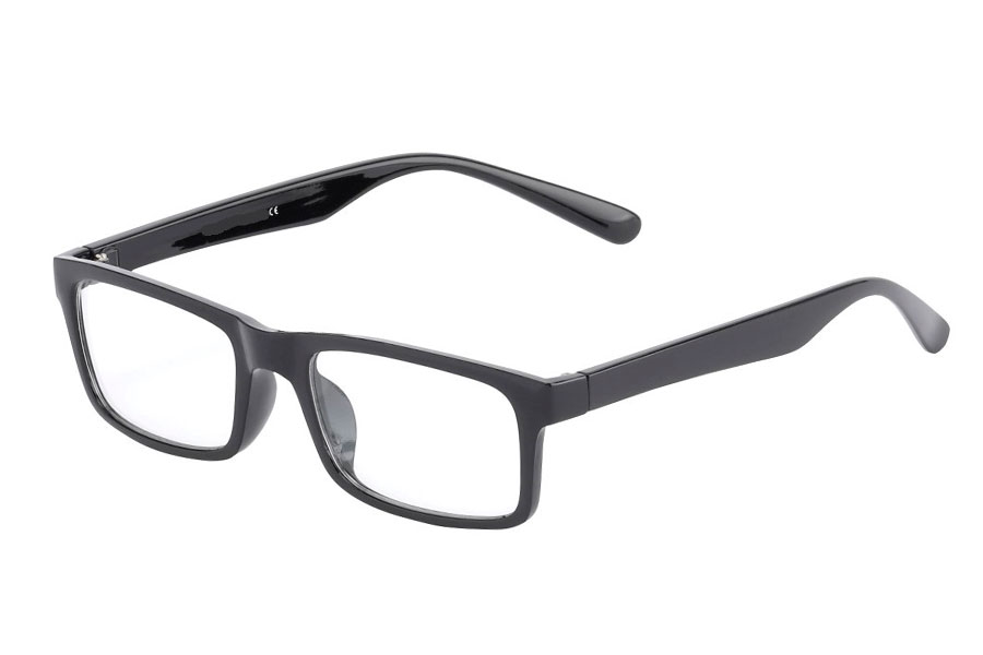 Zwarte bril met helder glas zonder sterkte - Design nr. 3016