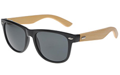 Wayfarer zonnebril met bamboe montuur - Design nr. 3049
