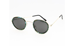 Coole ronde zonnebril met groene kant - Design nr. 488