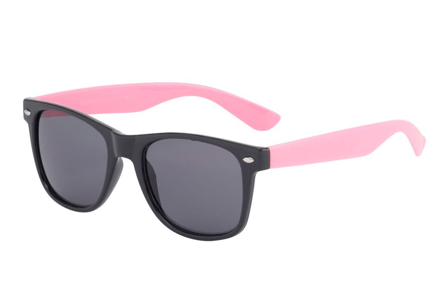 Zwart met roze wayfarer zonnebril - Design nr. 595